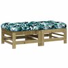 vidaXL Poggiapiedi Giardino con Cuscini 2pz Legno Impregnato di Pino
