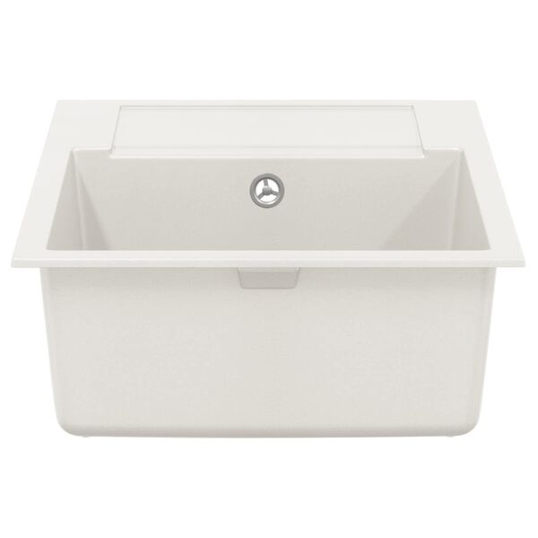 vidaXL Lavello Bianco 780 x 500 mm 80% Quarzo e 20% Resina