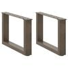 vidaXL Gambe per Tavolino da Caff&egrave; a Forma di U 2 pz Acciaio Naturale 50x(30-31) cm Acciaio