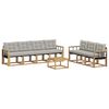 vidaXL Set di divani da esterno 8 pz Bianco e Grigio Chiaro