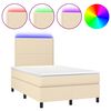 vidaXL Letto a Molle con Materasso e LED Crema 120x200cm in Tessuto