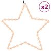 vidaXL Figure Natalizie Stelle con 48 LED 2pz Bianco Caldo 56 cm