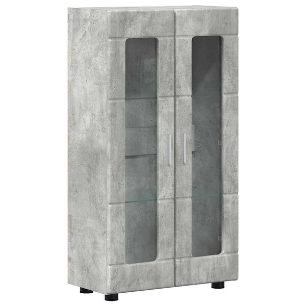vidaXL Credenza con porta FLORIN Grigio cemento 55,5 x 29 x 103 cm
