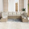 vidaXL Set Divano da Giardino con cuscino 9 pcs Beige polyrattan