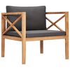 vidaXL Set Divani Giardino 7pz Cuscini Grigi in Legno Massello di Teak