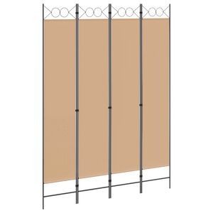 vidaXL Paravento a 4 Pannelli Beige 160 x 220 cm Tessuto
