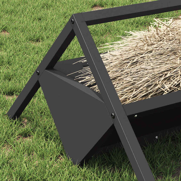 vidaXL Abbeveratoio per bestiame Nero 111 x 76 x 38 cm