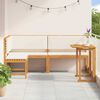 vidaXL Set Panchina da Giardino 3 pcs Marrone Legno di Acacia Massello