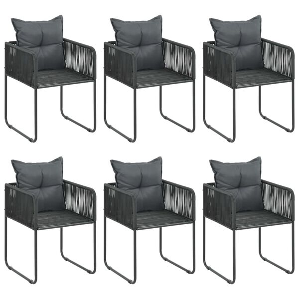 vidaXL Set da Pranzo da Giardino 7 pz in Rattan PVC Nero e Marrone