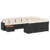vidaXL Set Divani da Giardino 11 pz con Cuscini in Polyrattan Nero