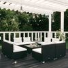 vidaXL Set Divani da Giardino 9 pz con Cuscini in Polyrattan Nero