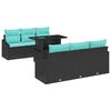 vidaXL Set Divano da Giardino 7 pz 6-Numero di posti Nero e Blu