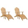 vidaXL Sedie Adirondack con Poggiapiedi 2 pz in Legno Massello di Teak