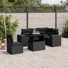 vidaXL Set Divano da Giardino 6 pz con Cuscini Nero in Polyrattan