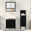 vidaXL Set di mobili per il bagno 3 pcs Nero Legno multistrato