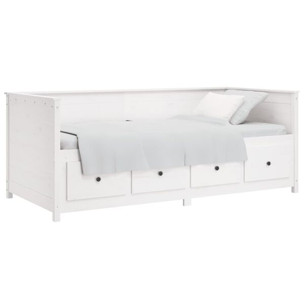 vidaXL Dormeuse senza Materasso Bianca 90x200 cm Legno Massello Pino