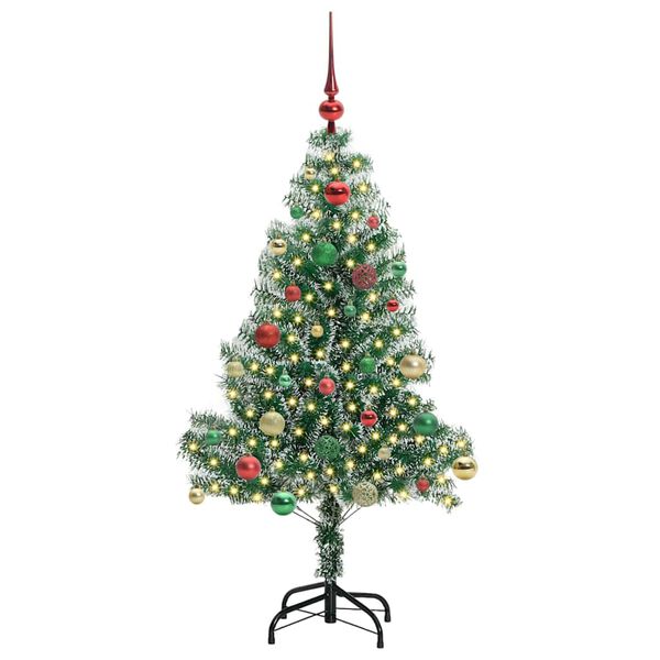 vidaXL Albero di Natale Artificiale Imbiancato con Luci LED 150 cm