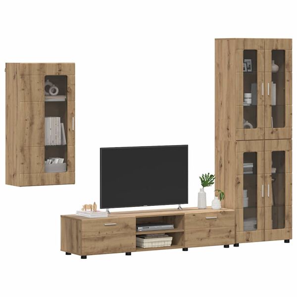 vidaXL Set mobile TV FLORIN Rovere artigianale Legno multistrato