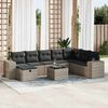 vidaXL Set Divano da Giardino 8 pz con Cuscini Grigio in Polyrattan