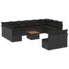 vidaXL Set Divani da Giardino 13pz con Cuscini Nero in Polyrattan