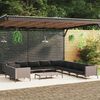 vidaXL Divani da Giardino 12 pz con Cuscini in Polyrattan Grigio Scuro