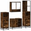 vidaXL Set Mobili da Bagno 4 pz Rovere Fumo in Legno Multistrato