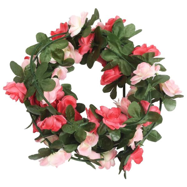 vidaXL Ghirlande Fiori Artificiali Natale 6 pz Rosa Primavera 250 cm