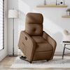 vidaXL Poltrona Alzapersona Reclinabile Elettrica Marrone Tessuto