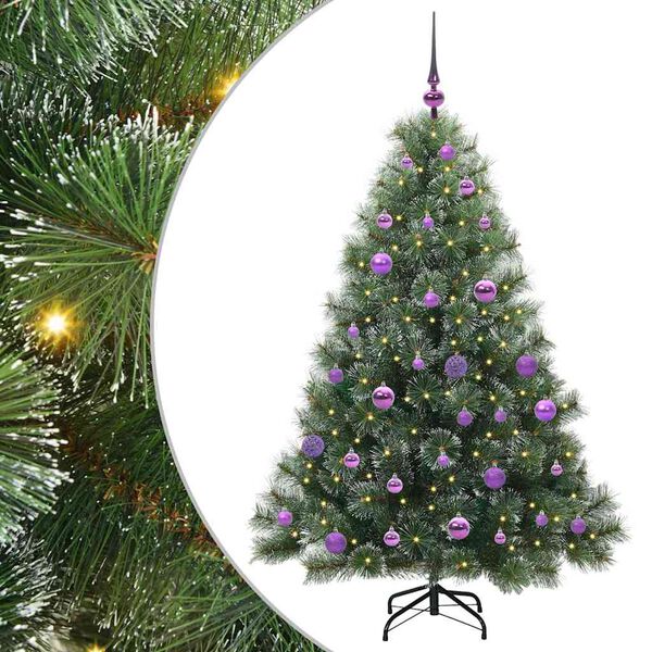 vidaXL Albero di Natale artificiale con 150 LED Verde 150 cm PE e PVC