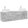 vidaXL Set di Armadi da Bagno 3 pz Grigio Cemento 161 x 44,5 x 76 cm