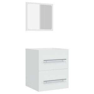 vidaXL Mobile da Bagno con Specchio Bianco 41x38,5x48 cm