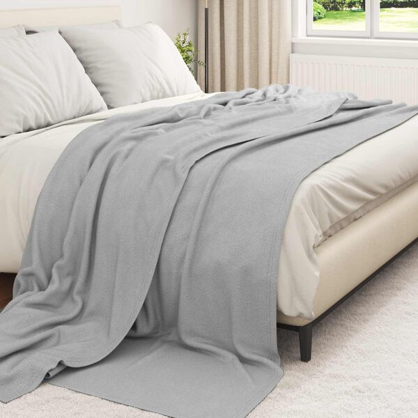 vidaXL Coperte da Pile 24 pcs Grigio 270 x 240 cm Panno