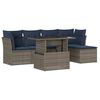 vidaXL Set Divani da Giardino 6 pz con Cuscini Grigio in Polyrattan