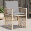 vidaXL Sedie da Giardino con Cuscini 4 pz Beige Misto in Polyrattan