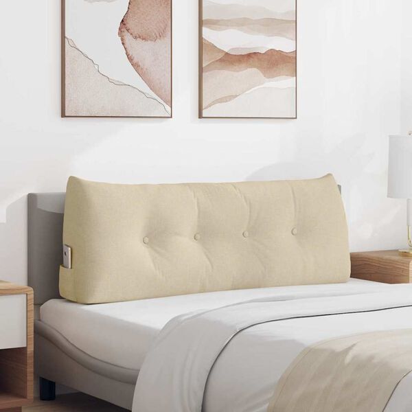 vidaXL Cuscino per Schiena Crema 120 x 24 x 50 cm Tessuto