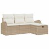 vidaXL Set Divano da Giardino 4 pz Beige polyrattan