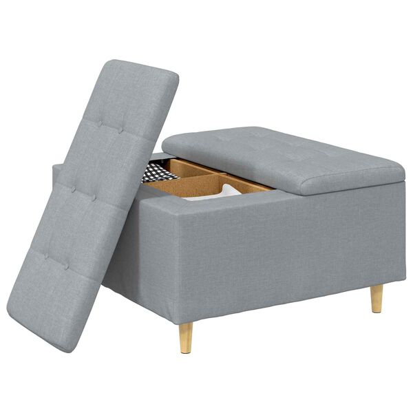 vidaXL Pouf contenitore Grigio chiaro 80 x 80 x 45 cm Tessuto
