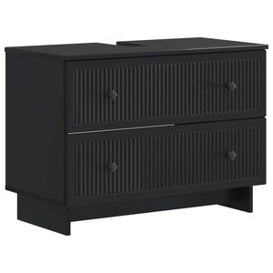 vidaXL Armadio per Lavabo da Bagno EDE Nero 82 x 41 x 59 cm