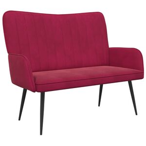 vidaXL Divano a 2 Posti Rosso Vino 115 x 61 x 87 cm Velluto