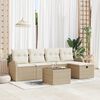 vidaXL Set Divano da Giardino con cuscino 6 pcs Beige Poly Rattan