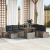 vidaXL Set Divano da Giardino con cuscino 9 pcs Grigio Poly Rattan