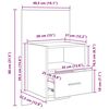 vidaXL Armadio da Notte 2 pcs Legno vecchio 50 x 32.5 x 80cm