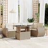 vidaXL Set Divano da Giardino 6 pz con Cuscini Beige in Polyrattan