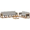 vidaXL Set di divani da esterno 8 pz Naturale e Grigio Chiaro