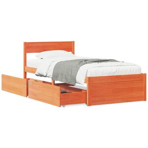 vidaXL Letto senza Materasso Marrone Cera 75x190 cm in Legno di Pino