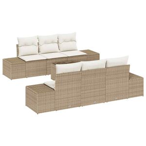 vidaXL Set Divano da Giardino 8 pcs Beige e Crema polyrattan