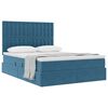 vidaXL Letto con contenitore e materasso Blu Scuro 140 x 190 cm