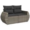 vidaXL Set Divano da Giardino 9 pz con Cuscini Grigio in Polyrattan