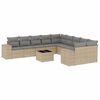 vidaXL Set Divani da Giardino 11 pz con Cuscini Beige in Polyrattan