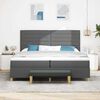 vidaXL Letto a molle con materasso Grigio scuro 200 x 200 cm Tessuto
